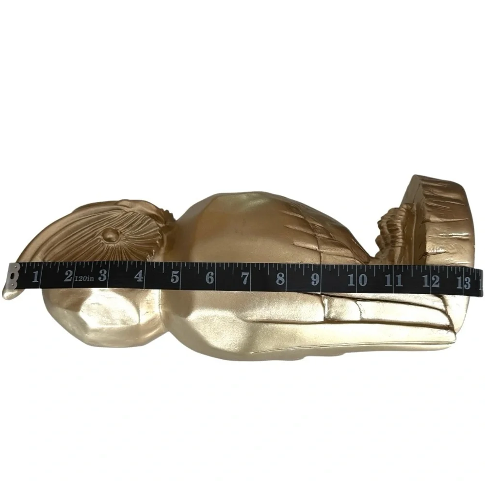 Gold Owl Resin Statue 13 inch Bird Figurine